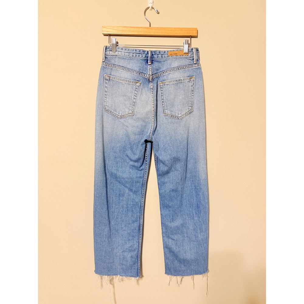 GRLFRND Carla Super High-Rise Bell Jean Gonna Fly Now Light Wash‎ Distressed 28 - Picture 4 of 6